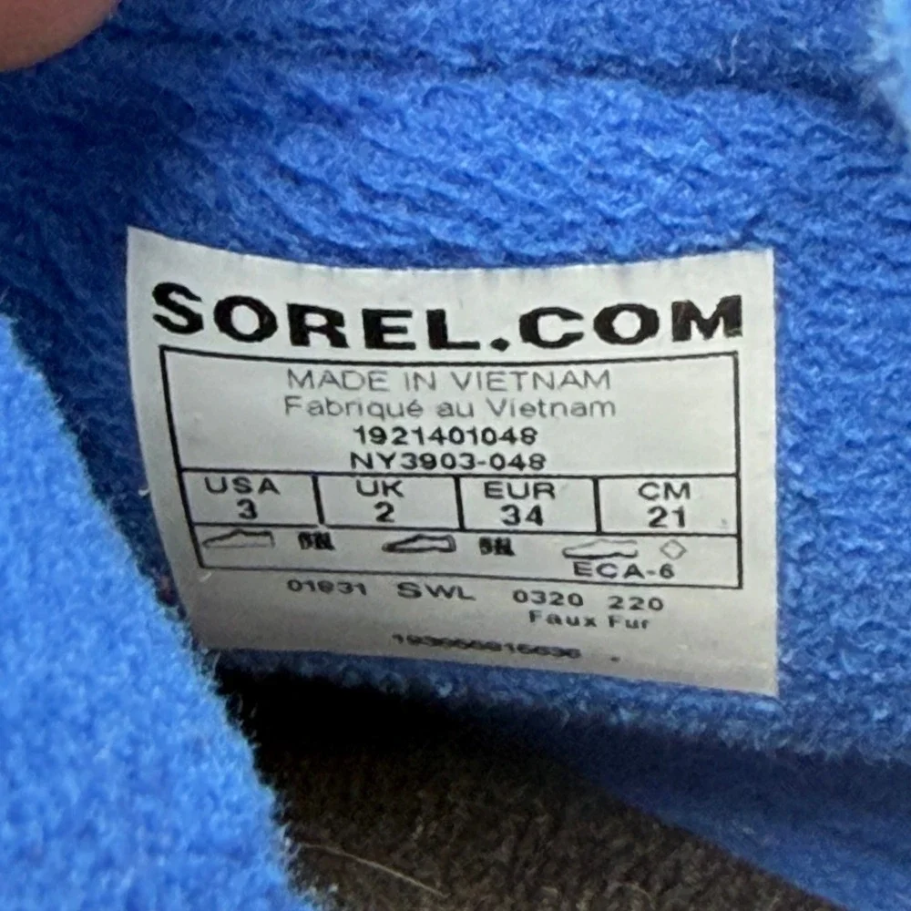 Sorel Whitney II Puffy Mid Boot Kids 3 Gray Waterproof Winter Snow Boots